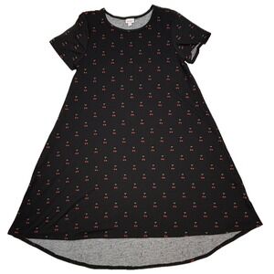 LuLaRoe Womens Dress Size XL Carly Black Cherry Cherries Hi Low Extra Large